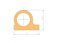 Profil en Silicone P96047D - format de type Perfil plano con Burbuja - forme irrégulier
