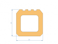 Profil en Silicone P96146C - format de type D - forme irrégulier