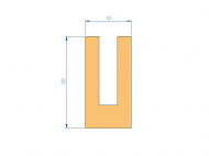 Profil en Silicone P96176AC - format de type U - forme irrégulier