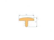 Profil en Silicone P96239A - format de type T - forme irrégulier