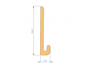 Profil en Silicone P96301A - format de type Profilé Plat - forme irrégulier