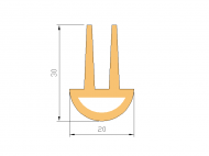 Profil en Silicone P965B - format de type U - forme irrégulier