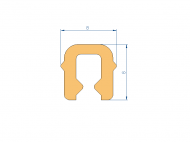 Profil en Silicone P96619B - format de type U - forme irrégulier