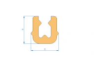 Profil en Silicone P96619D - format de type U - forme irrégulier