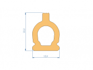 Profil en Silicone P96678A - format de type Tuyau - forme irrégulier