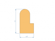 Profil en Silicone P96690A - format de type L - forme irrégulier