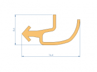 Profil en Silicone P96800B - format de type U - forme irrégulier