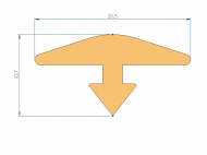 Profil en Silicone P96913D - format de type T - forme irrégulier