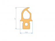 Profil en Silicone P96913M - format de type Double Trou - forme irrégulier