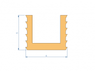 Profil en Silicone P96929C - format de type U - forme irrégulier