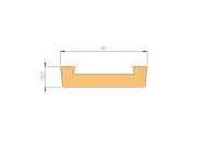 Profil en Silicone P96976A - format de type U - forme irrégulier