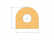 Profil en Silicone P97088A - format de type D - forme irrégulier