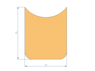 Profil en Silicone P97094B - format de type D - forme irrégulier