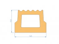 Profil en Silicone P97111J - format de type Trapèze - forme irrégulier