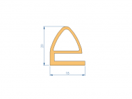 Profil en Silicone P97115A - format de type e - forme irrégulier