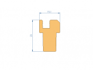 Profil en Silicone P97167U - format de type T - forme irrégulier