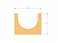 Profil en Silicone P97279DL - format de type U - forme irrégulier