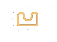 Profil en Silicone P97279EO - format de type D - forme irrégulier