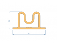 Profil en Silicone P97279IO - format de type Double Trou - forme irrégulier