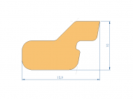 Profil en Silicone P97328O - format de type Labiée - forme irrégulier