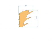 Profil en Silicone P97456A - format de type Double Trou - forme irrégulier