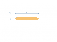 Profil en Silicone P97535D - format de type Profilé Plat - forme irrégulier