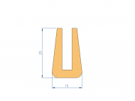 Profil en Silicone P97594AF - format de type U - forme irrégulier