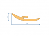 Profil en Silicone P97594DA - format de type U - forme irrégulier