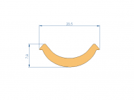 Profil en Silicone P97696M - format de type U - forme irrégulier