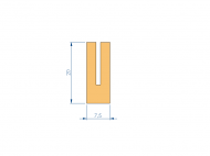 Profil en Silicone P97704A - format de type U - forme irrégulier