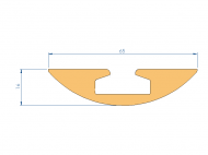 Profil en Silicone P97765L - format de type U - forme irrégulier