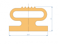 Profil en Silicone P97771A - format de type Lampe - forme irrégulier