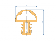 Profil en Silicone P97771B - format de type Double Trou - forme irrégulier