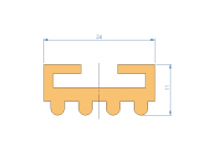 Profil en Silicone P97850A - format de type U - forme irrégulier