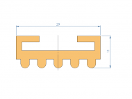 Profil en Silicone P97850B - format de type U - forme irrégulier