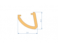 Profil en Silicone P97897BA - format de type U - forme irrégulier