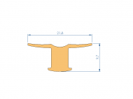 Profil en Silicone P97940A - format de type T - forme irrégulier