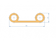 Profil en Silicone P98120A - format de type Double p/b massif - forme irrégulier