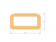 Profil en Silicone P98173A - format de type Trapèze - forme irrégulier