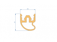 Profil en Silicone P98318A - format de type Tuyau - forme irrégulier