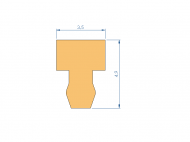 Profil en Silicone P98394B - format de type T - forme irrégulier