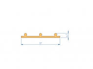 Profil en Silicone P98394D - format de type Double p/b massif - forme irrégulier