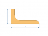 Profil en Silicone P98797B - format de type L - forme irrégulier