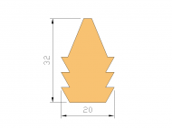 Profil en Silicone P988A - format de type D - forme irrégulier