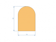 Profil en Silicone PE1228DO - format de type D - forme irrégulier