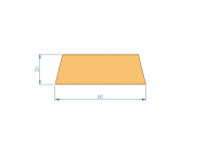 Profil en Silicone PE94315BM - format de type Trapèze - forme irrégulier