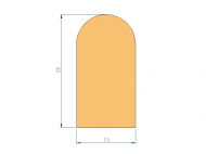 Profil en Silicone PE96176Z - format de type D - forme irrégulier