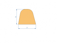 Profil en Silicone PEWH16H96376B - format de type D - forme irrégulier