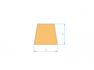 Profil en Silicone PEWH25H93054A - format de type Trapèze - forme irrégulier