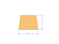 Profil en Silicone PEWH25H93493A - format de type Trapèze - forme irrégulier